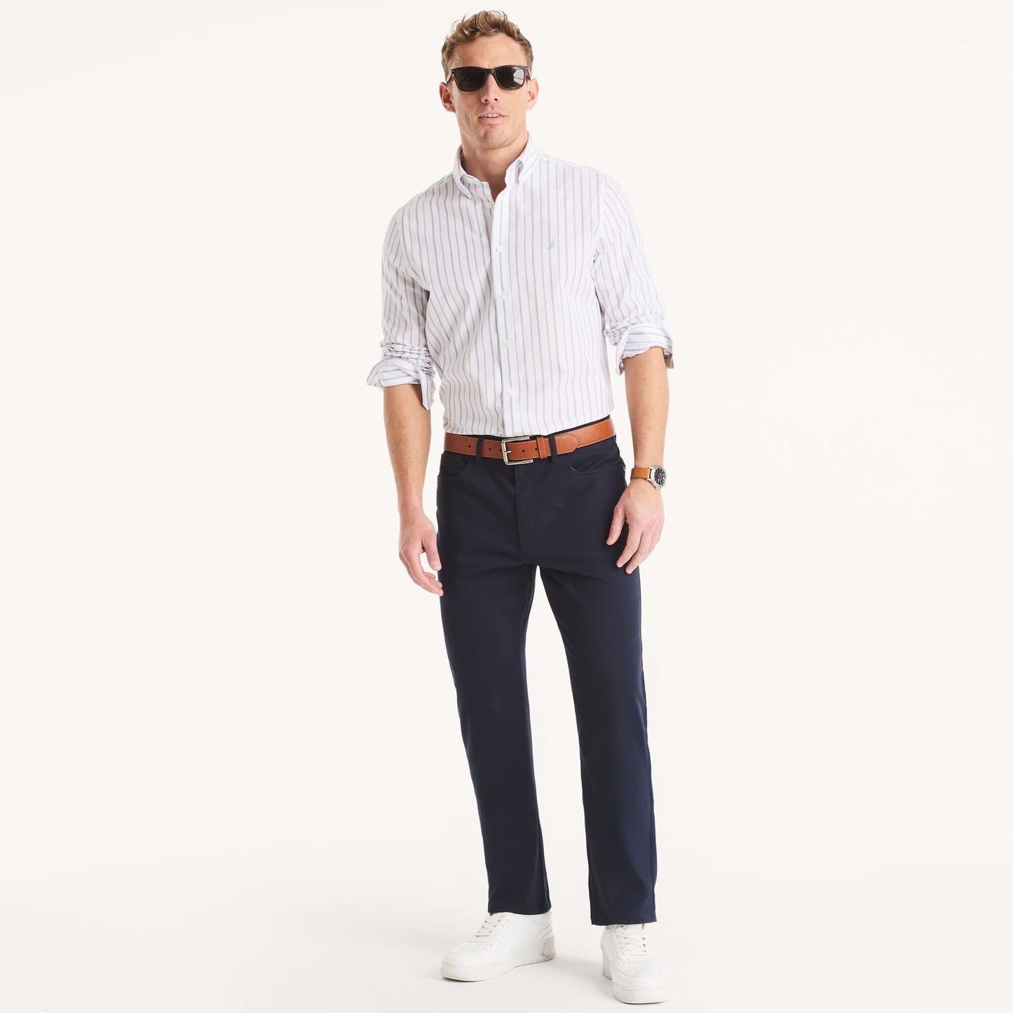 Pantalon elastico regular corte recto
