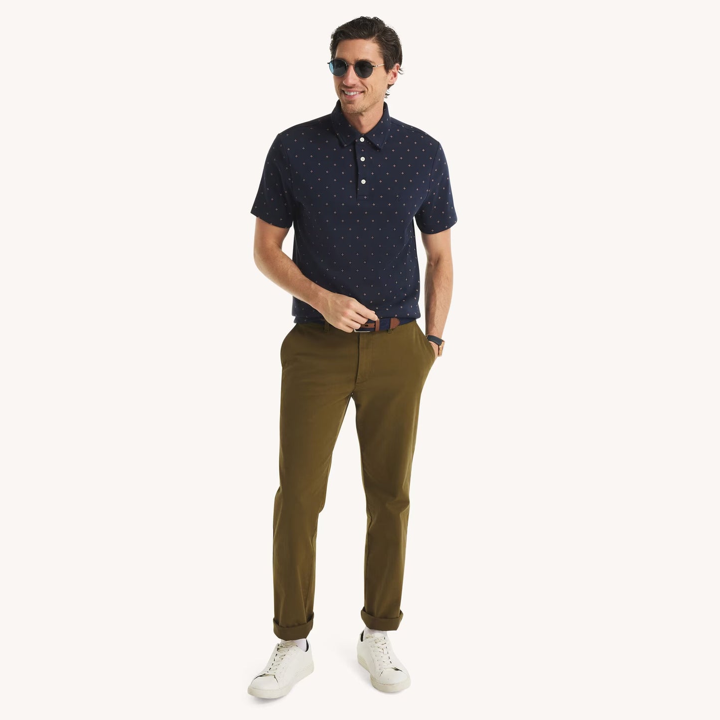 Chemise de algodón con estampado y logo