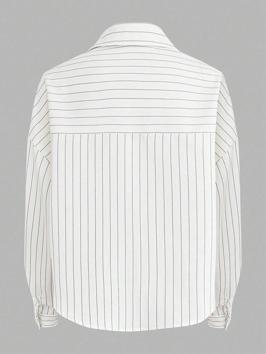 Blusa de manga larga con patrón de rayas
