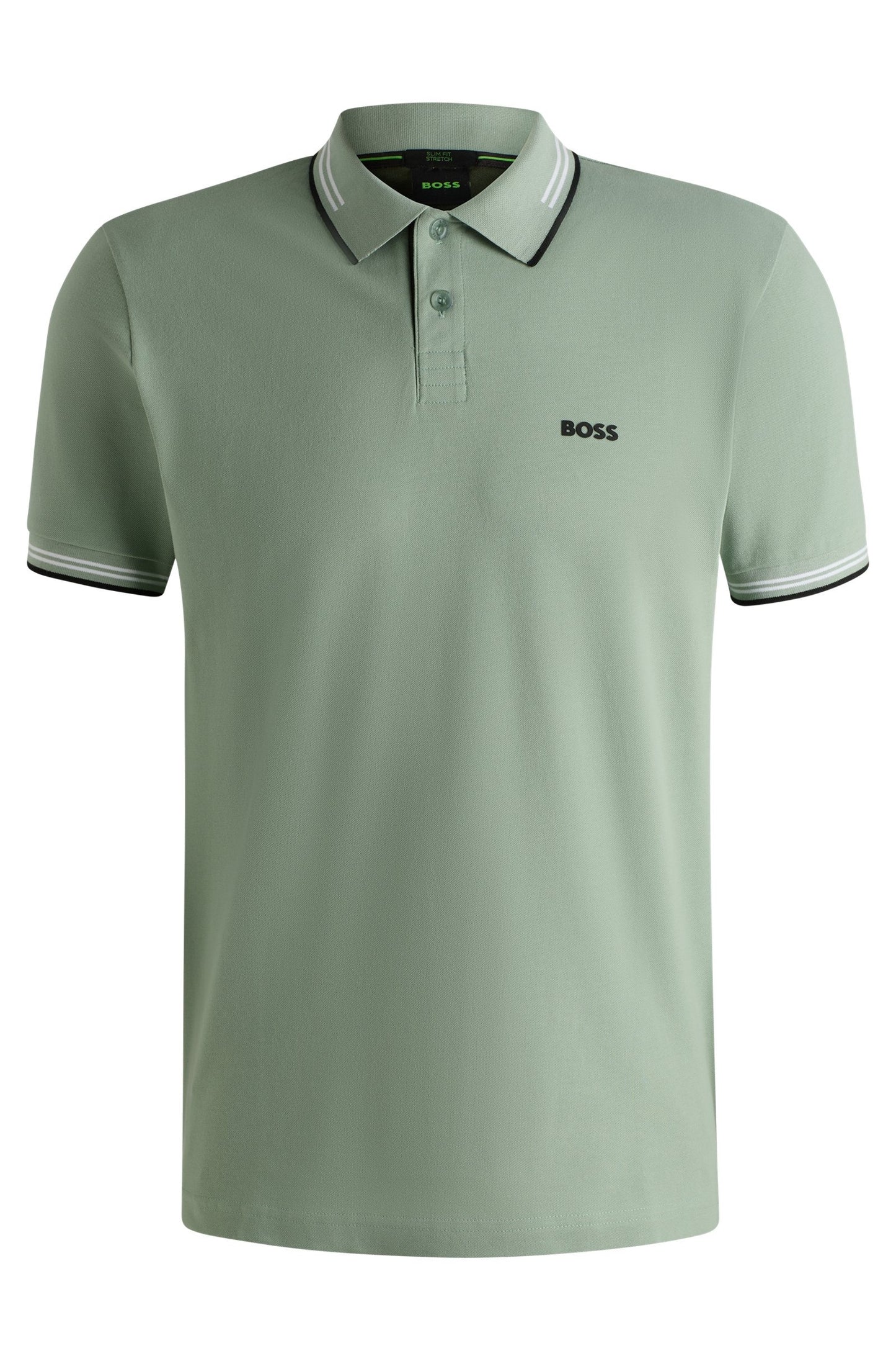 Chemise ajustada con cuello y mangas ribeteadas