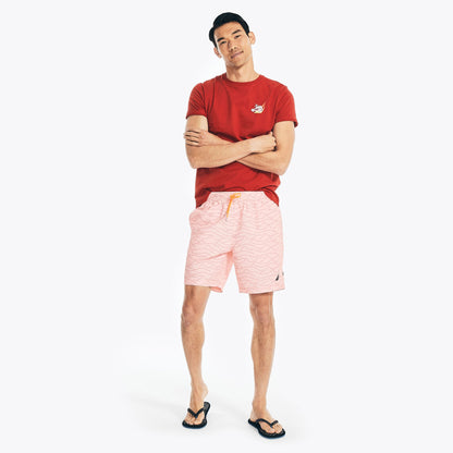 Traje de baño logo en olas tipo short 8" secado rápido