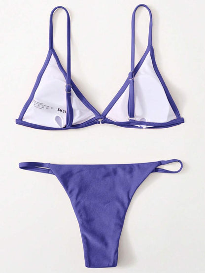 Traje de baño de bikini unicolor