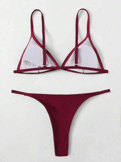 Traje de baño de bikini unicolor