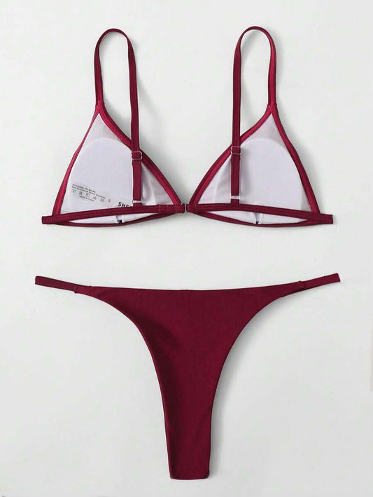 Traje de baño de bikini unicolor