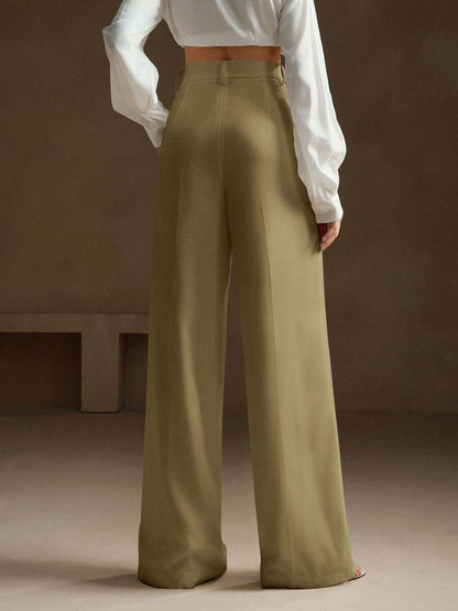 Pantalón recto unicolor