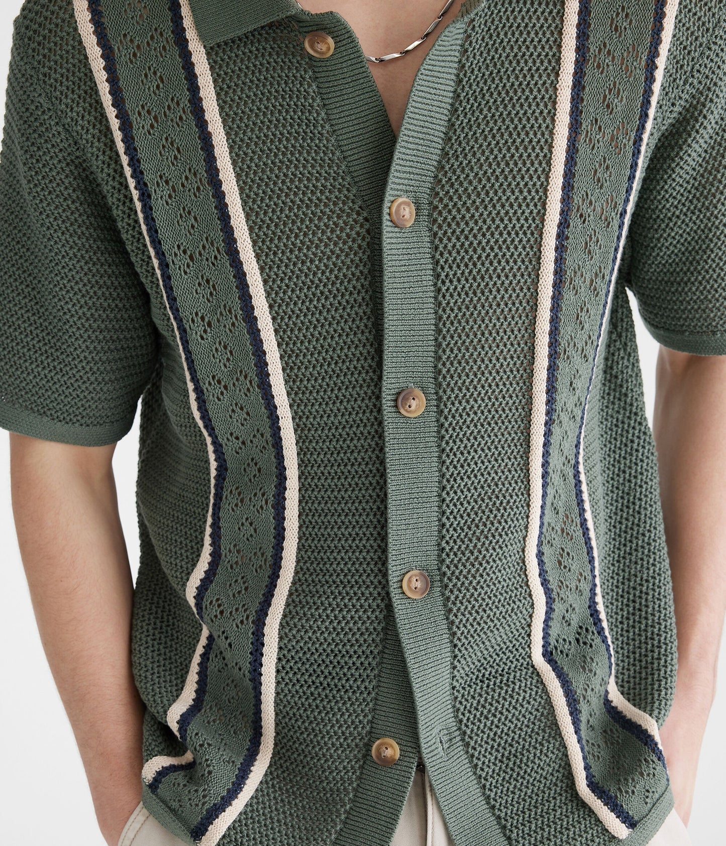 Camisa manga corta con tejido de puntos
