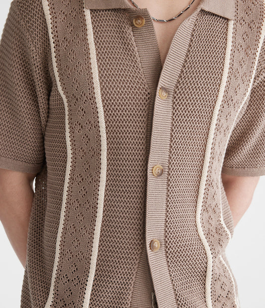 Camisa manga corta con tejido de puntos
