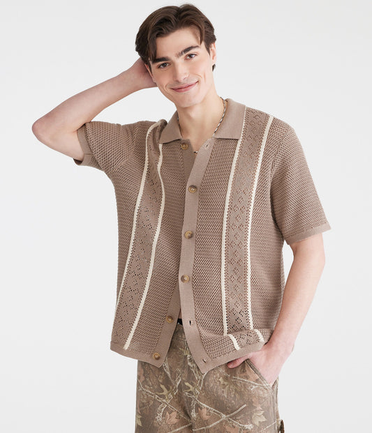 Camisa manga corta con tejido de puntos