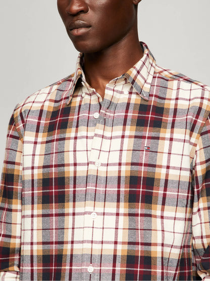Camisa manga larga a cuadros con bloques de color