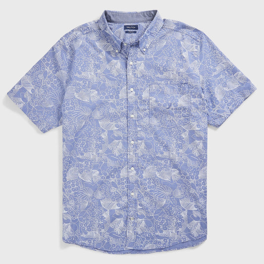 Camisa manga corta oxford con estampado