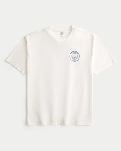 Franela cuello redondo holgada con estampado "Manchester City"