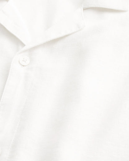 Camisa manga corta de corte cuadrado mezcla de lino