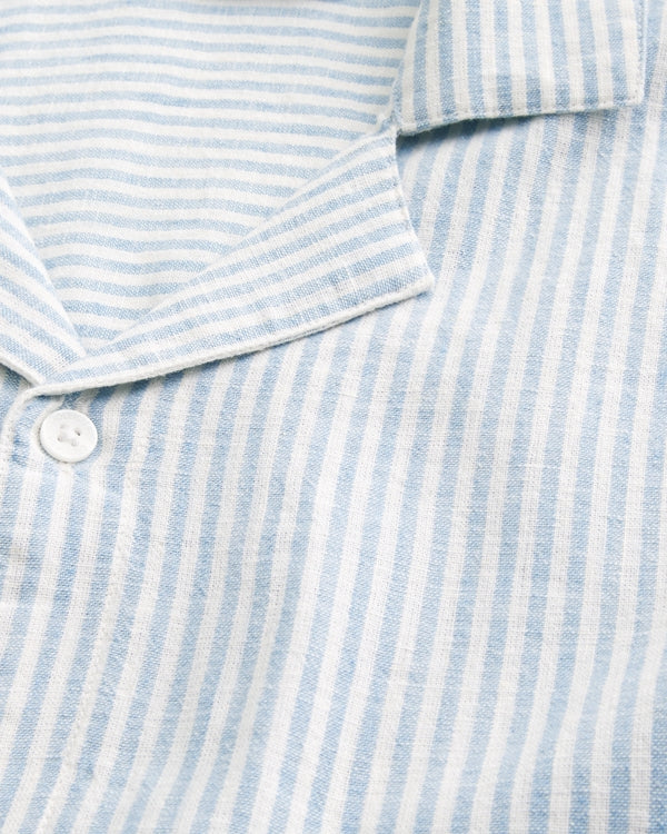Camisa manga corta de corte cuadrado mezcla de lino