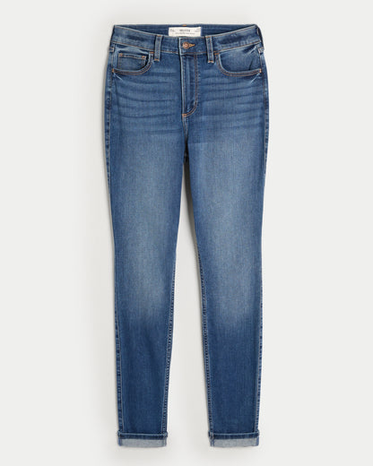 Jean Ajustado tiro alto y curvas tipo leggings