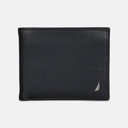 Cartera de caballero doble con logo de metal