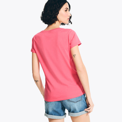 Franela cuello redondo con logo estampado