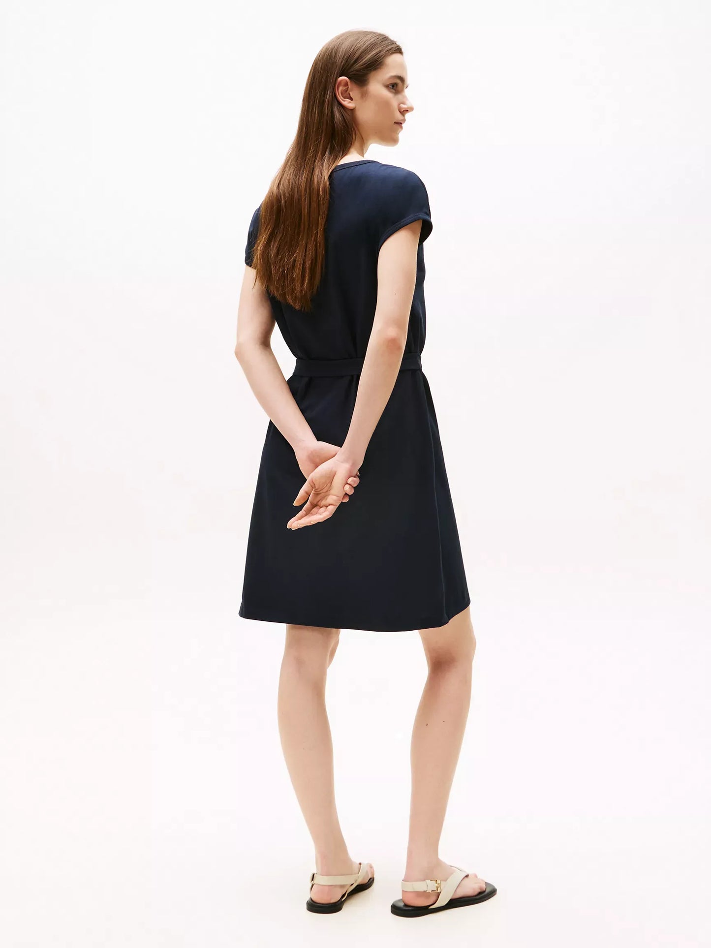 Vestido tela elastica con cinturon
