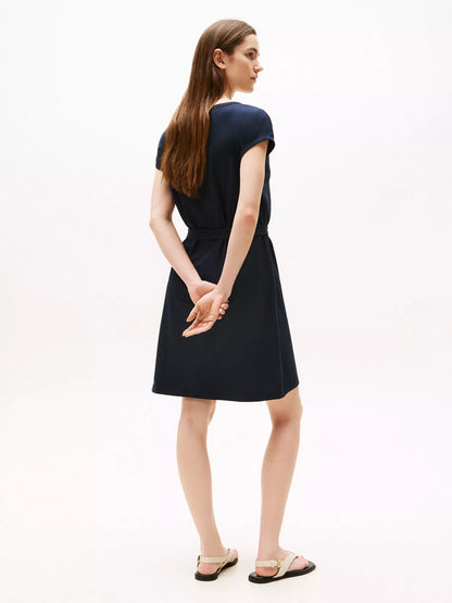 Vestido tela elastica con cinturon
