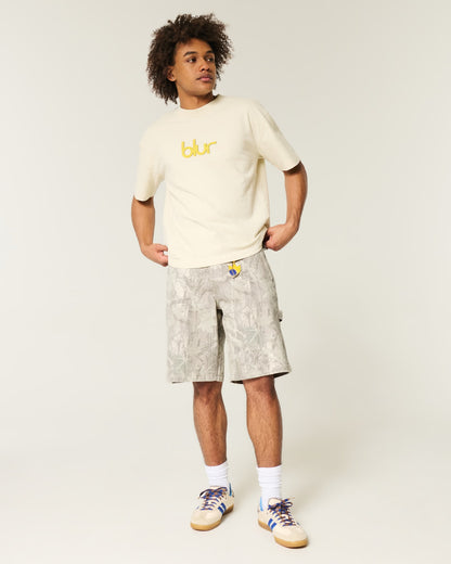 Bermuda denim estilo camuflaje y corte holgado