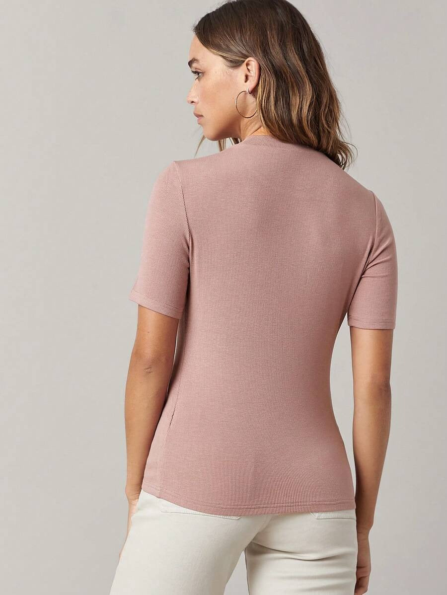 Top tejido de cuello alto