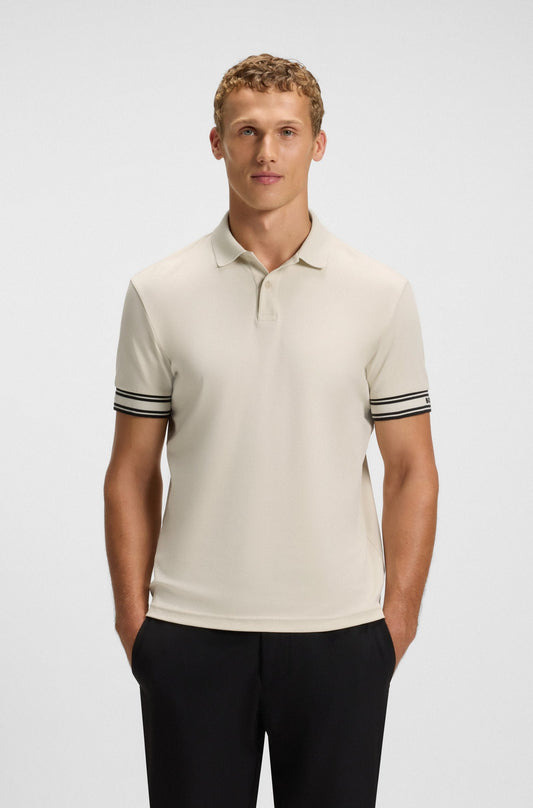 Chemise ajustada de algodón con mangas ribeteadas