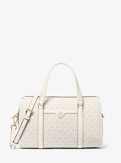 Cartera mediana tipo bandolero con logo estampado