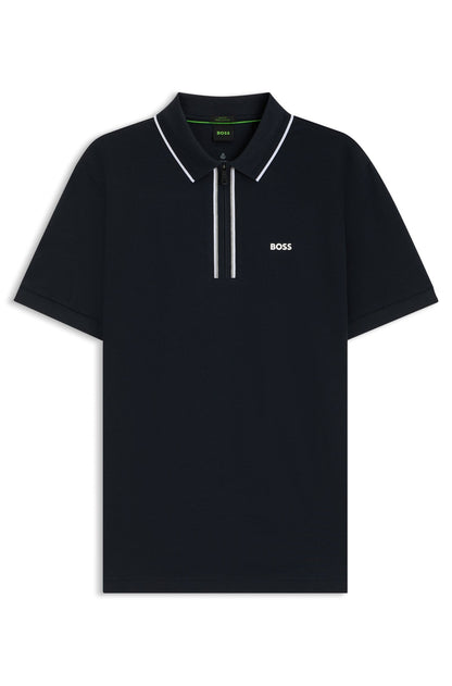 Chemise de algodón con cremallera y bordado