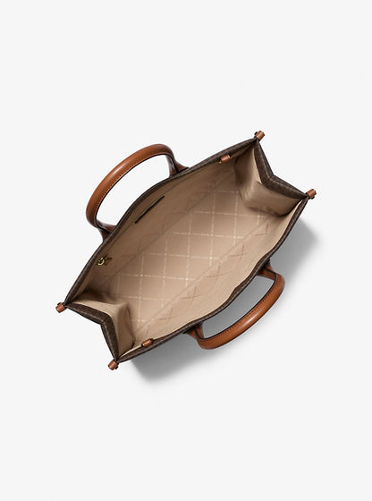 Cartera mediana tipo tote Mirella con logo estampado
