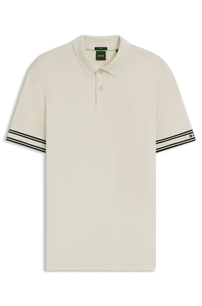 Chemise ajustada de algodón con mangas ribeteadas