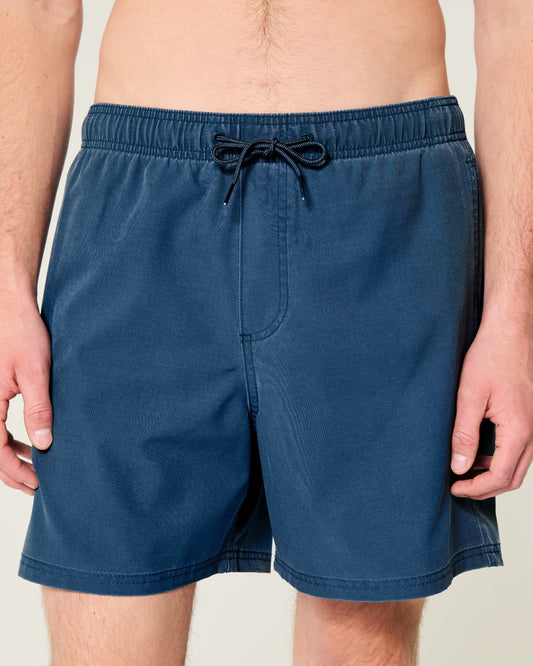 Traje de baño de cloqué tipo short descolorado