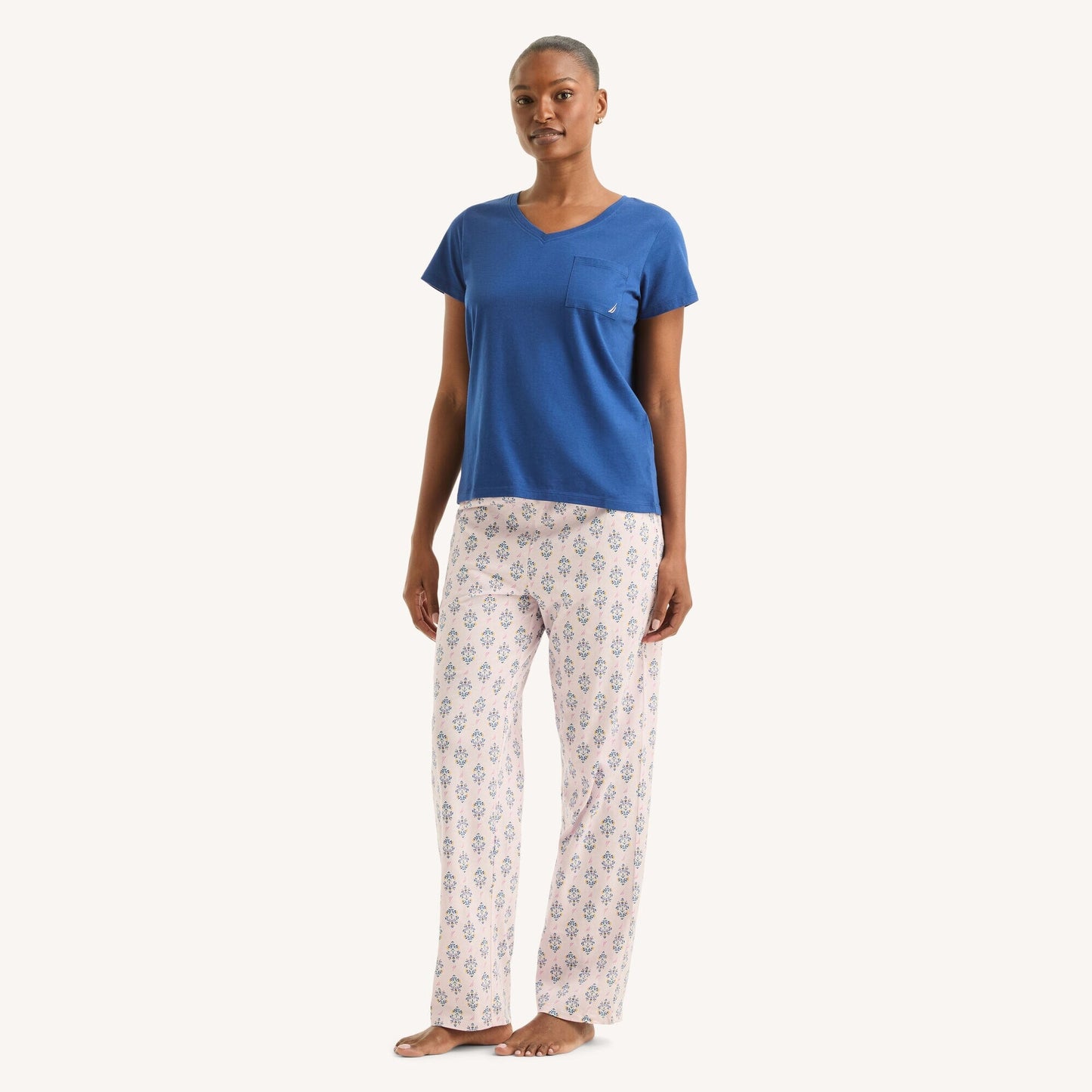Conjunto de pijama con pantalón estampado y bolsillo