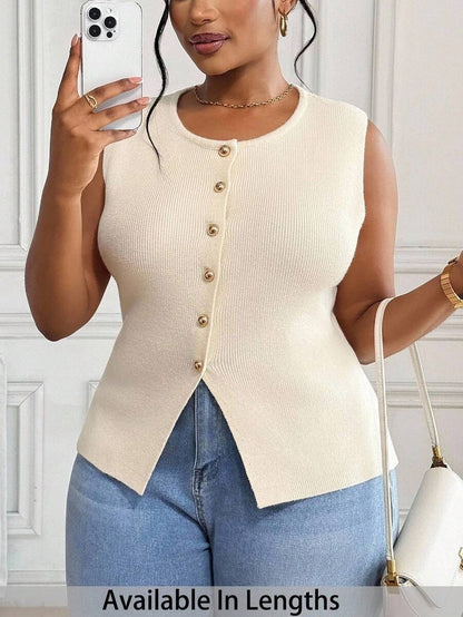 Blusa de punto con botones dorados