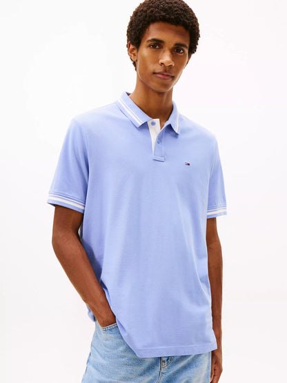 Chemise regular con cuello y mangas ribeteadas