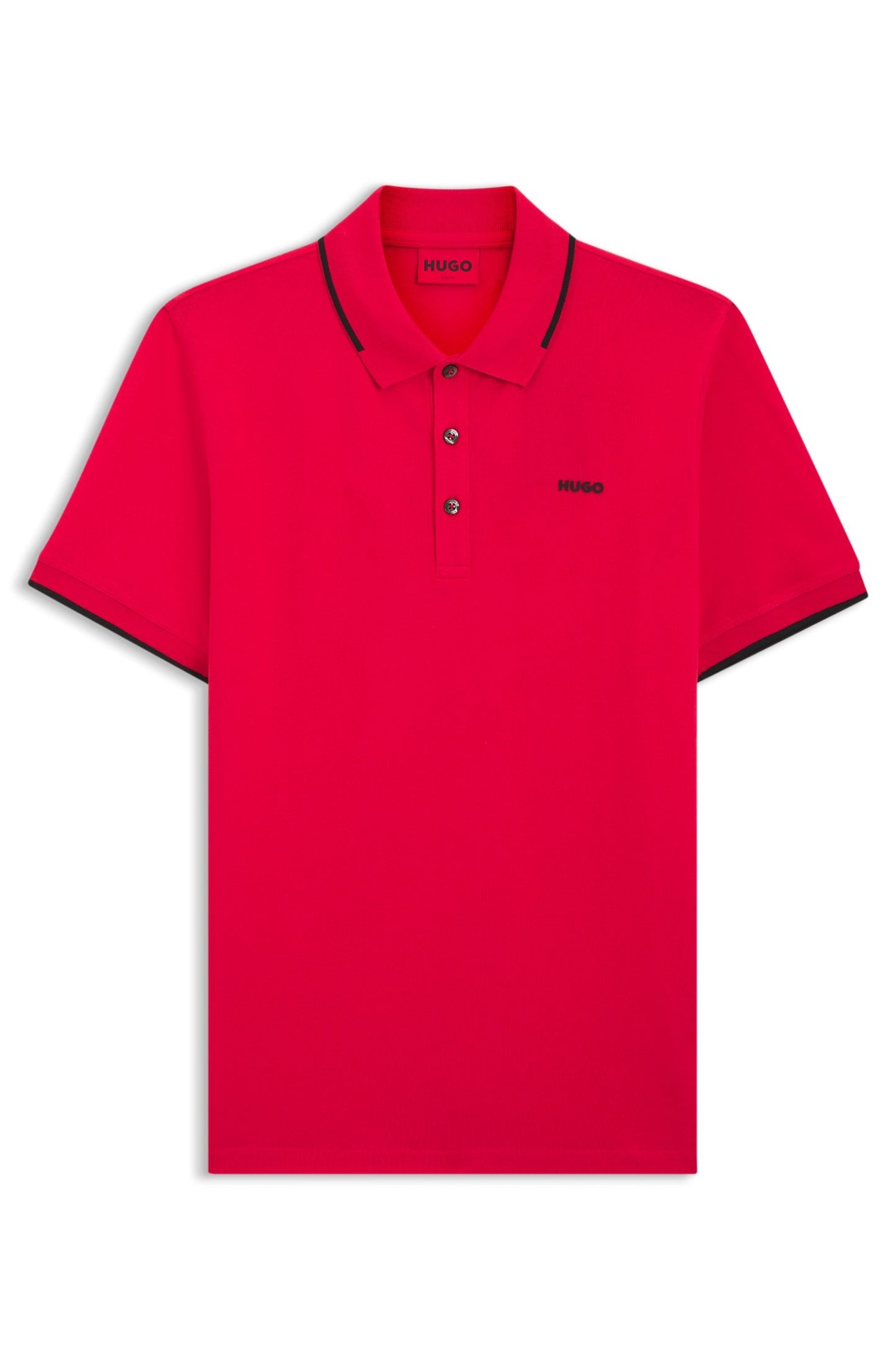 Chemise ajustada con cuello y mangas ribeteadas