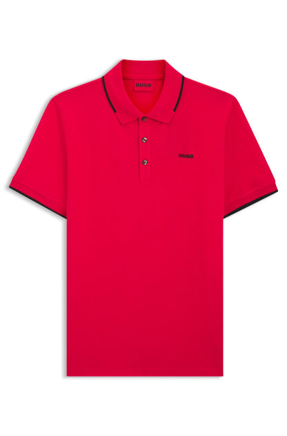 Chemise ajustada con cuello y mangas ribeteadas