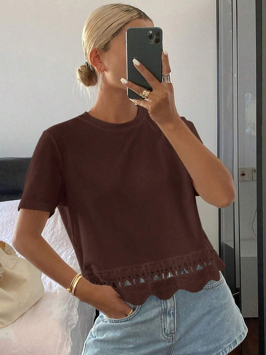 Blusa con aplicación de encaje