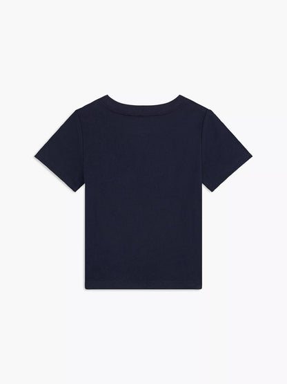 Franela cuello redondo unicolor con logo para pequeños