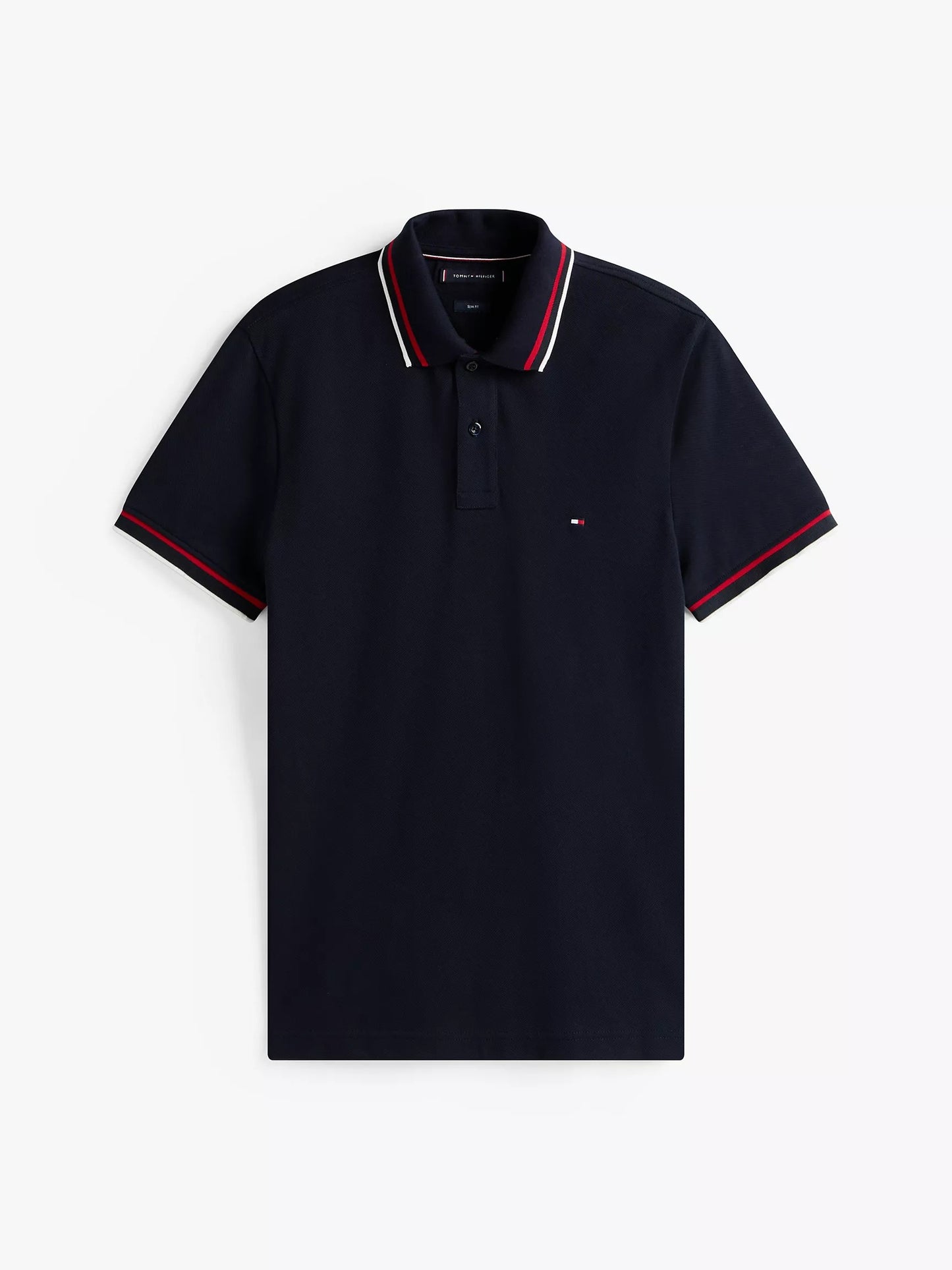 Chemise ajustada con cuello y mangas ribeteadas