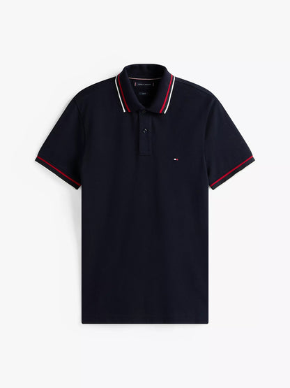 Chemise ajustada con cuello y mangas ribeteadas