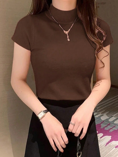 Blusa de punto de cuello alto
