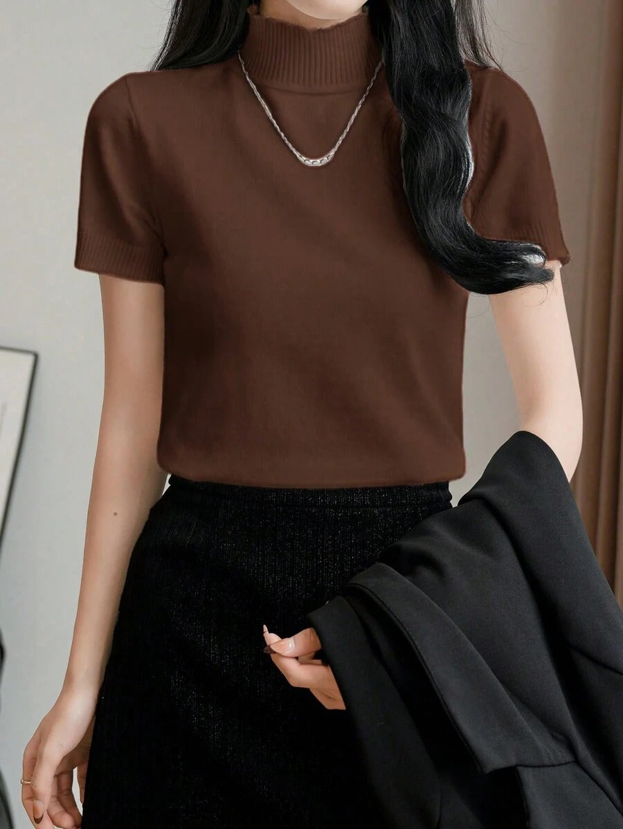 Blusa de punto de cuello alto