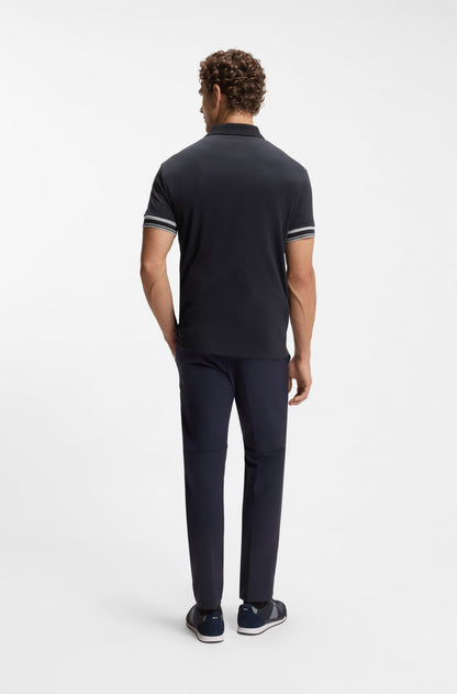 Chemise ajustada de algodón con mangas ribeteadas