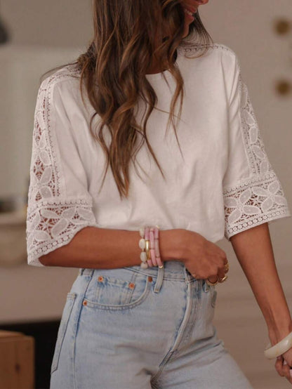 Blusa de mangas tejidas