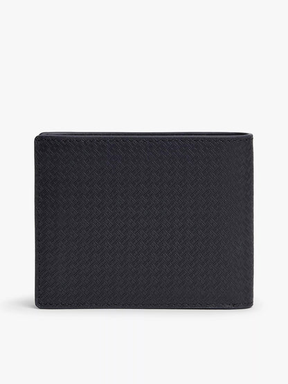 Cartera plegable de cuero con logotipo de bandera estampado