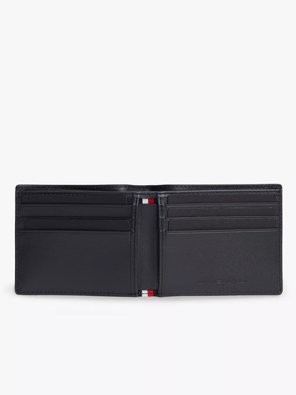Cartera plegable de cuero con logotipo de bandera estampado