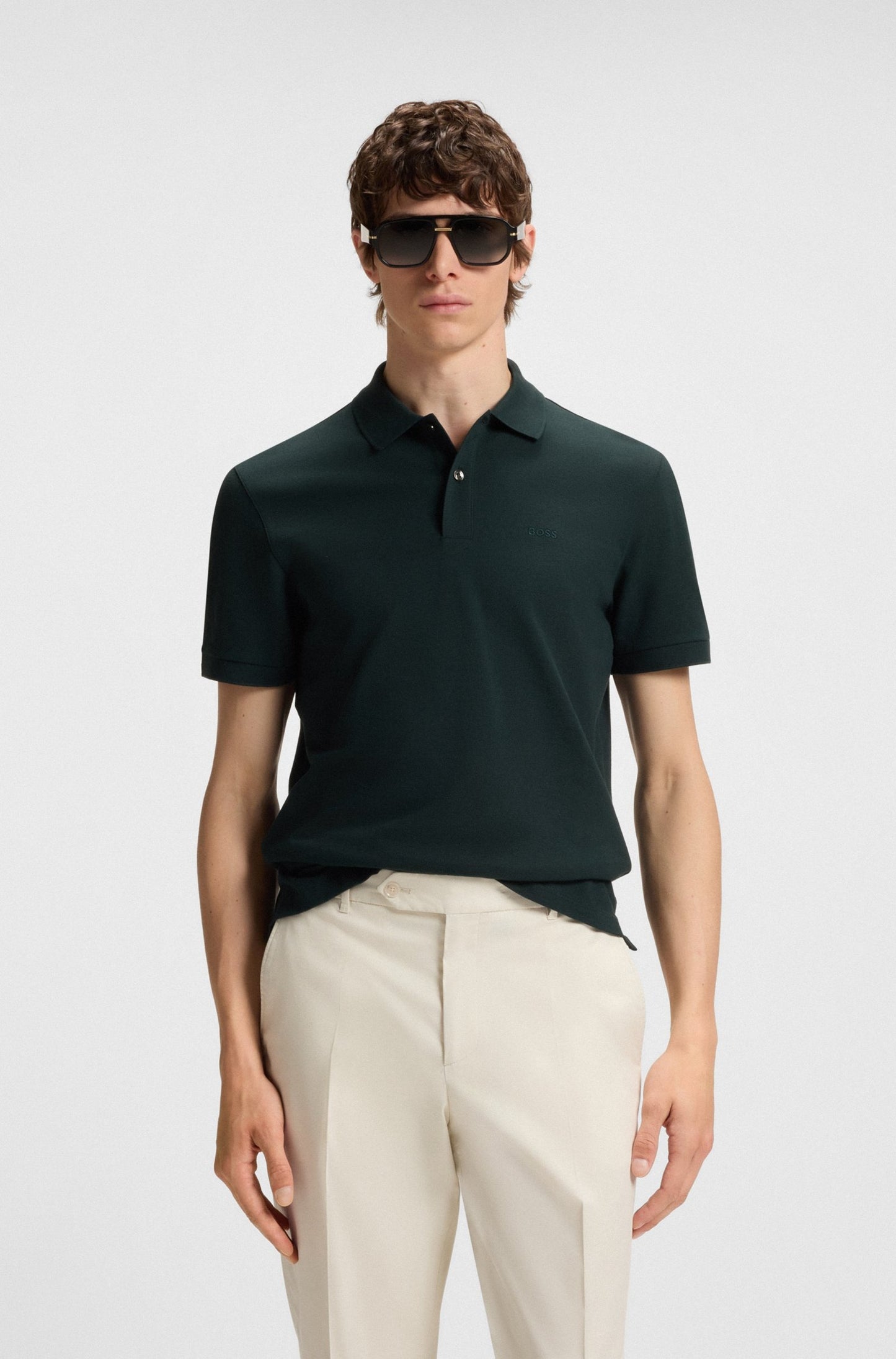 Chemise regular unicolor con logo