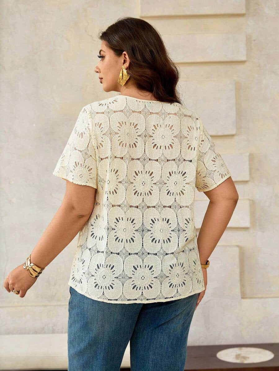 Blusa de encaje floral