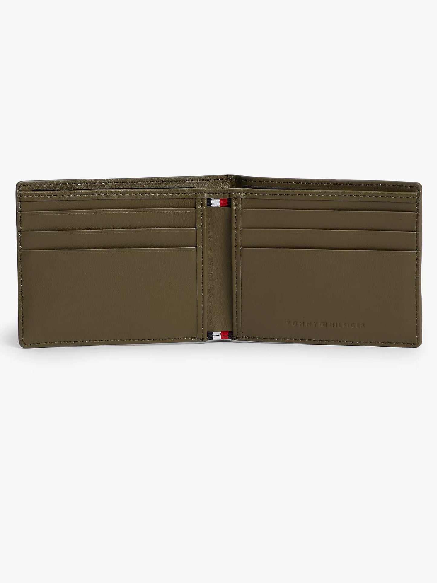 Cartera plegable de cuero con logotipo de bandera estampado