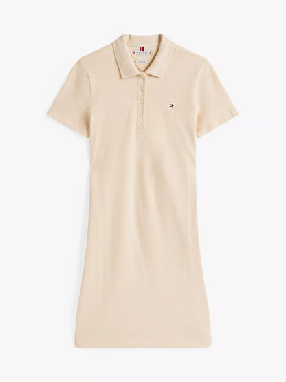 Vestido tela pique unicolor con logo