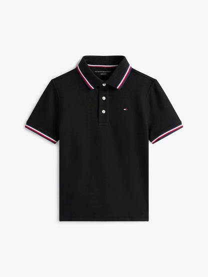 Chemise unicolor con cuello ribeteado para niño